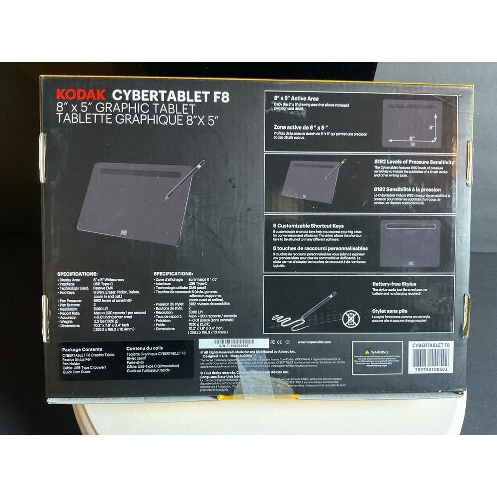 Kodak Cybertablet F8 Graphic Tablet 8x5 In Box Complete with Pen